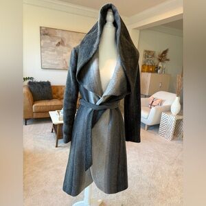 Lightly worn, Zac Posen Alisha Gray Hooded Wrap Coat